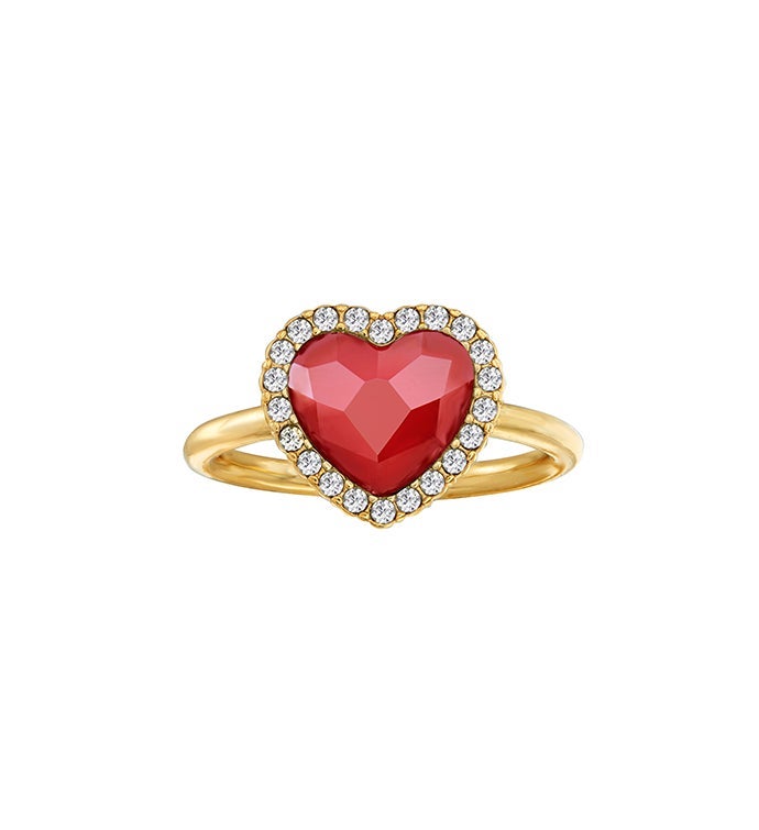 Luca + Danni Red Crystal Heart Ring